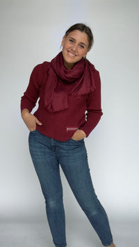 Leas Verden Skjerf Burgundy Leas verden- Ulrikke skjerf i bomull og modal kunstkolonialen