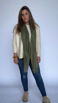 Leas Verden Skjerf Khaki Leas verden- Ulrikke skjerf i bomull og modal kunstkolonialen