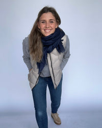 Leas Verden Skjerf Navy Leas verden- Ulrikke skjerf i bomull og modal kunstkolonialen