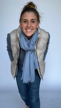 Leas Verden Skjerf Steel Blue Leas verden- Ulrikke skjerf i bomull og modal kunstkolonialen