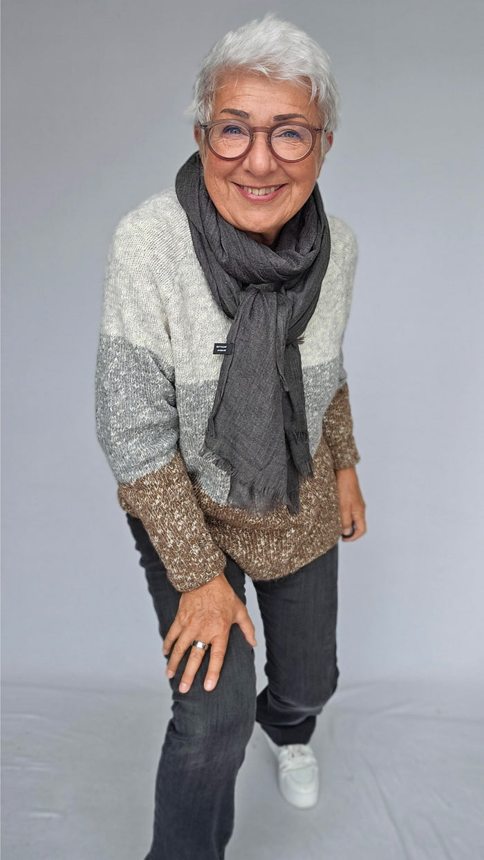 Lundgaard Genser Lundgaard- Genser i melert strikk m/rund hals kunstkolonialen