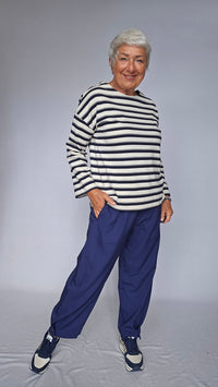 Masai Genser MASAI Beannie jersey bomullsgenser striper navy kunstkolonialen