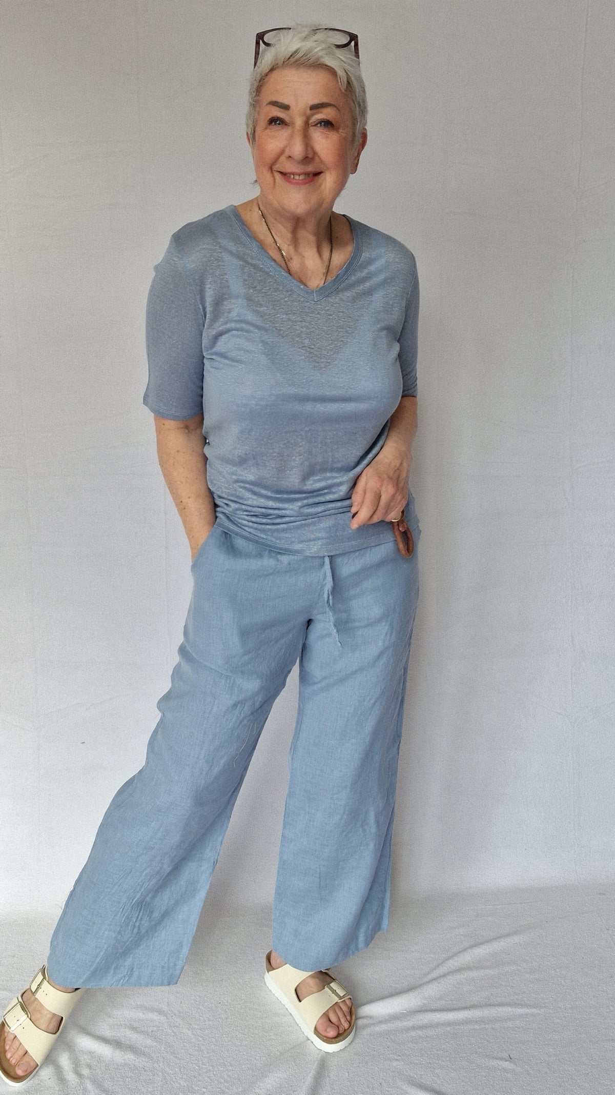 Tif Tiffy Bukse FadedDenim / S Tif Tiffy- Babett vid linbukse kunstkolonialen