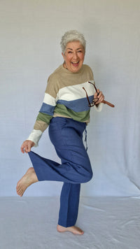 Tif Tiffy Bukse Oceana / XL Tif Tiffy- Babett vid linbukse kunstkolonialen