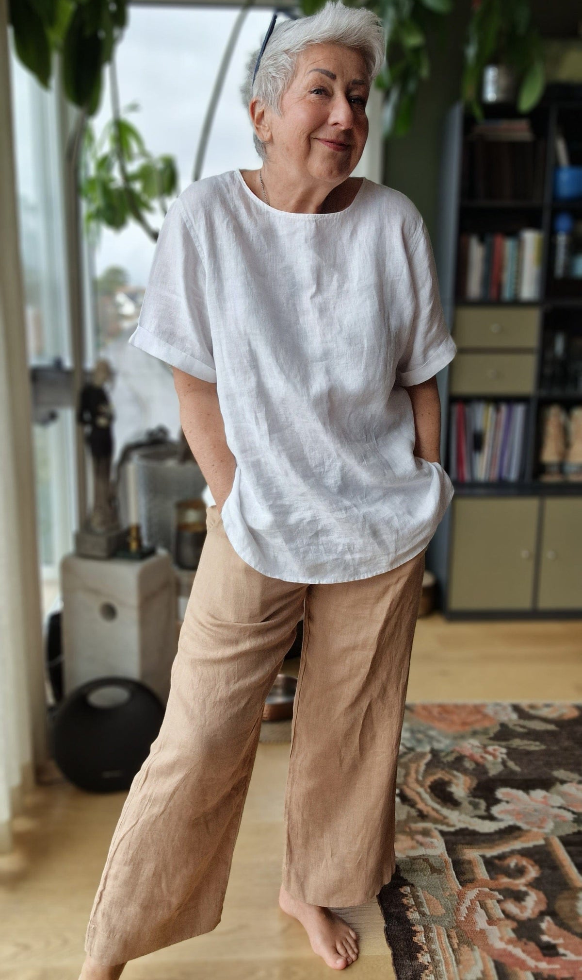 Tif Tiffy Bukse Tannin / S Tif Tiffy- Babett vid linbukse kunstkolonialen