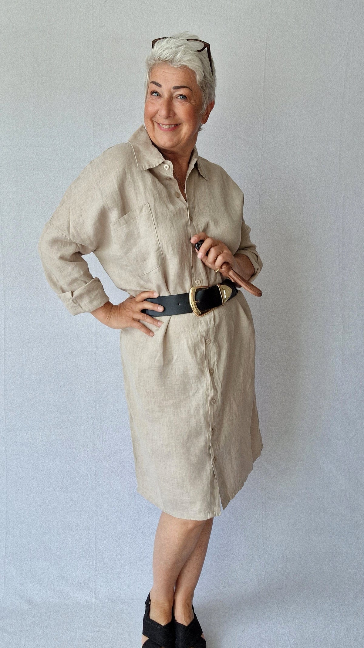 Tif Tiffy skjorte Grey Salt / XS Tif Tiffy- Grace Oversize Shirt kunstkolonialen
