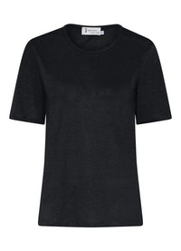 Tif Tiffy T-Shirt Black / S Tif Tiffy- Lin T-Shirt med rund hals kunstkolonialen