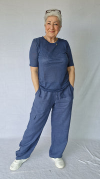 Tif Tiffy T-Shirt Oceana / S Tif Tiffy- Lin T-Shirt med rund hals kunstkolonialen