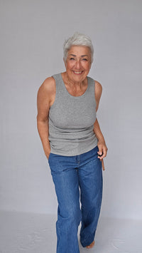 Tif Tiffy Tank top S / Grey mel Tif Tiffy- Ianna Rib Tank top kunstkolonialen