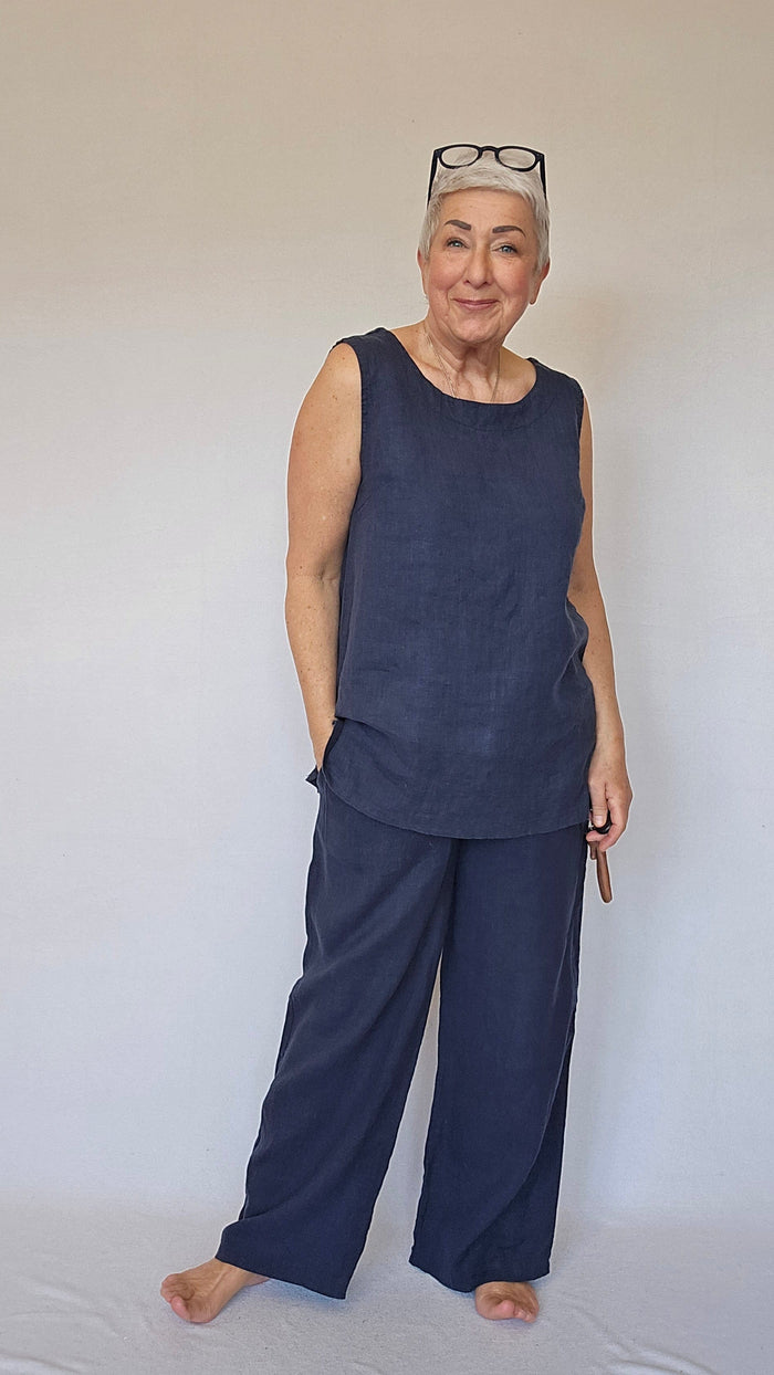 Tif Tiffy Topp M / Navy Tif Tiffy- Kat Top kunstkolonialen