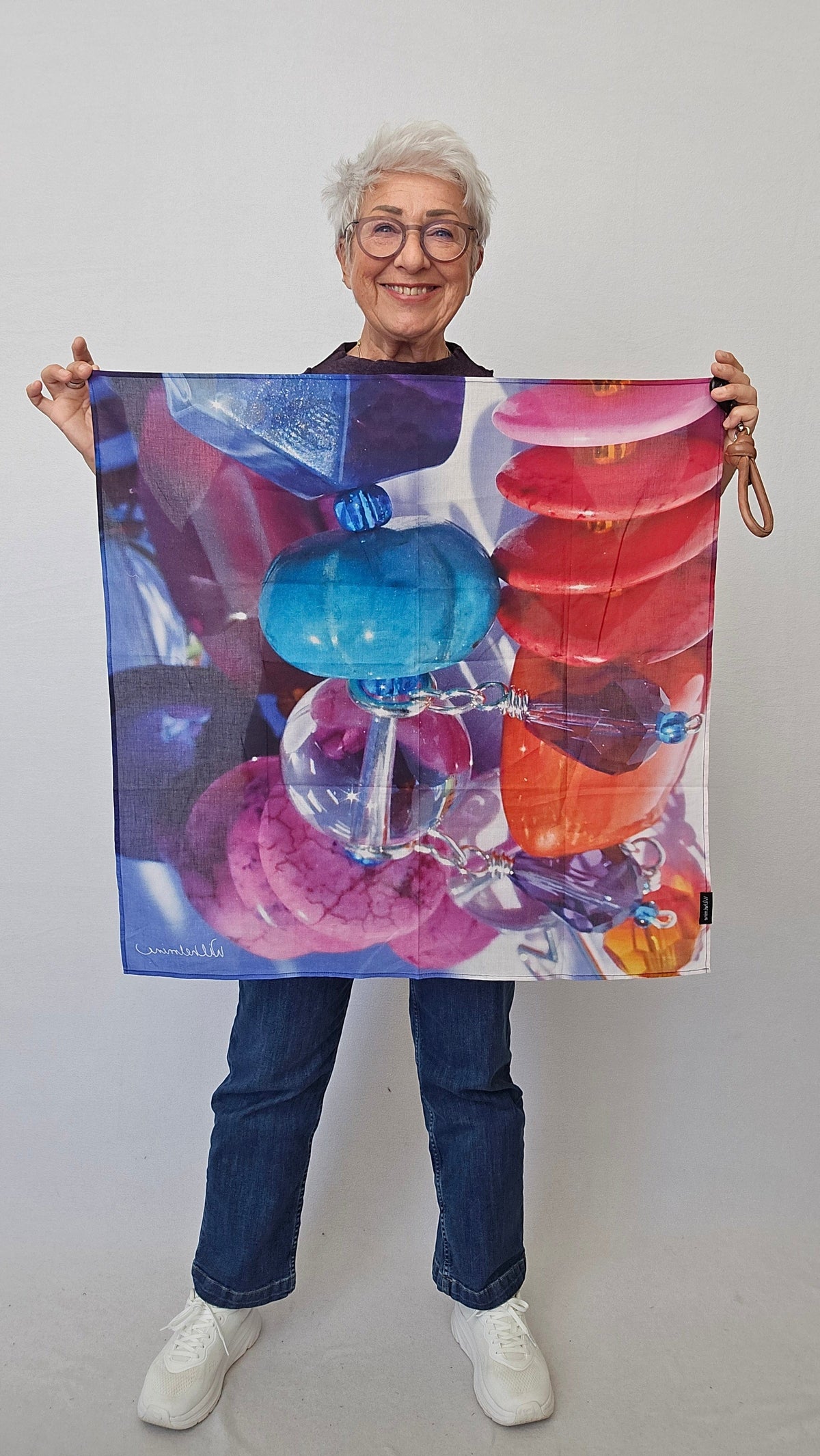 Wilhelmine Skjerf Lille Fryd Wilhelmine- Lite Wilhelmineskjerf i bomull 70 x 70 kunstkolonialen