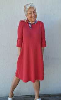 By Basics- 7030 Kjole med 3/4 trompetermer