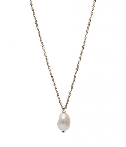 BUD TO ROSE Halssmykke Gull BUD TO ROSE- Pearl Short Necklace kunstkolonialen