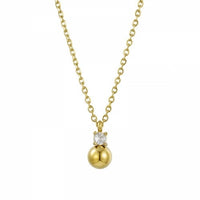 BUD TO ROSE Halssmykke Gull BUD TO ROSE- Stella Bead Long Necklace kunstkolonialen