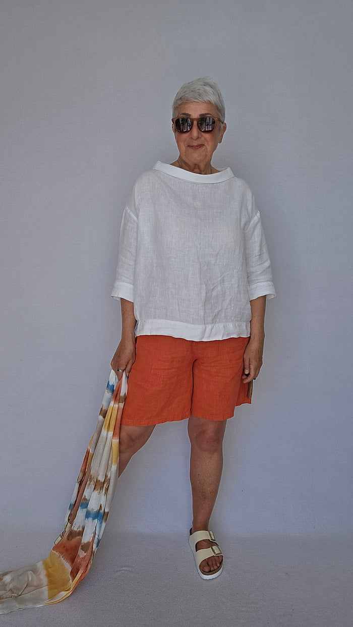By basics Bluse OWN By basics- 11001 Jackie lintopp med krage (KORT) kunstkolonialen