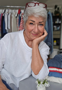 By basics Bluse OWN by basics- 11001 Jackie lintopp med krage (KORT) kunstkolonialen
