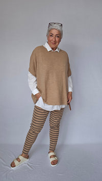 By Basics Bukse S / Light camel melange/Black coffee By Basics- 3009 ullbukse m/lommer kunstkolonialen