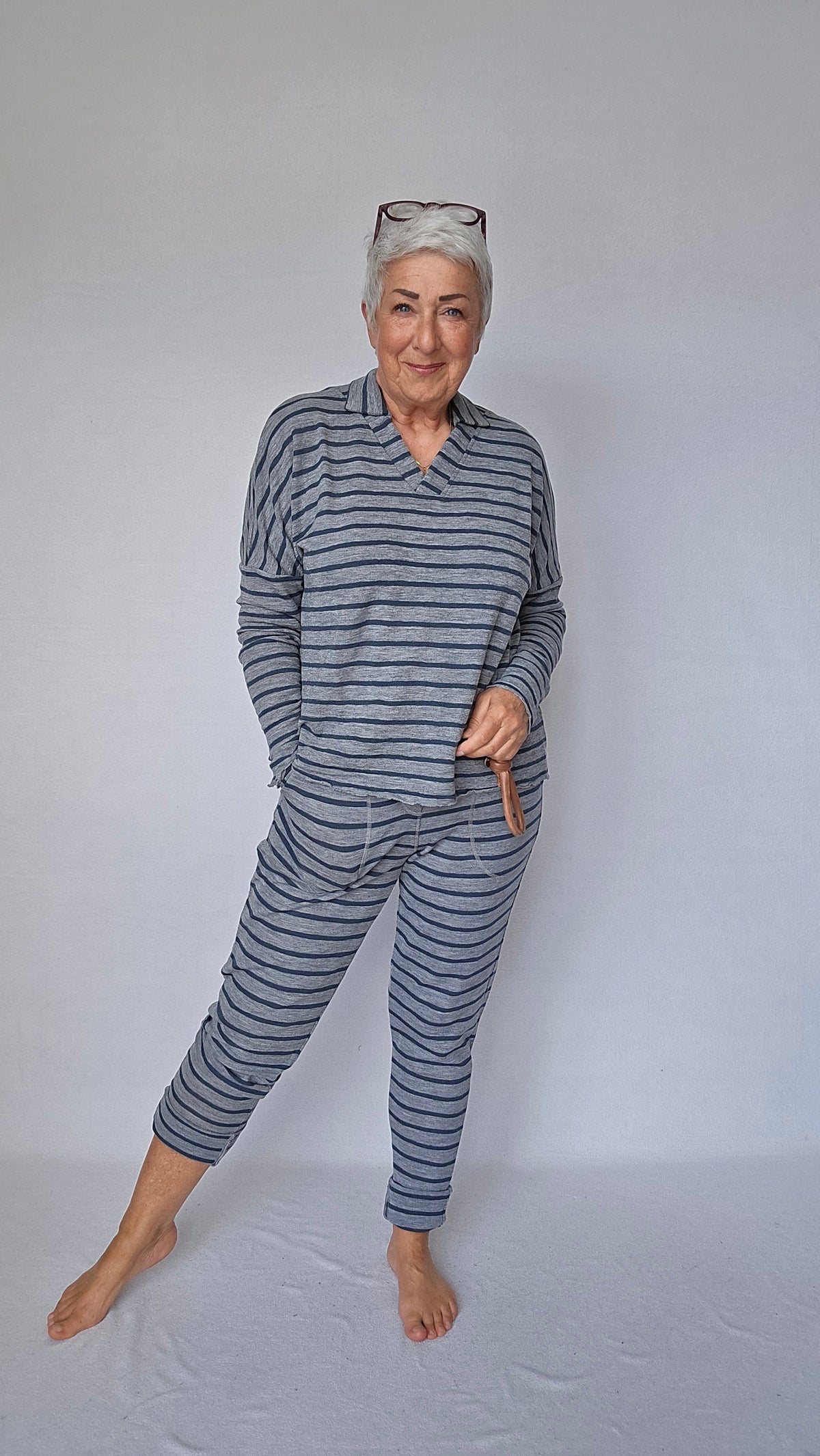 By Basics Bukse S / Steel grey/Asphalt By Basics- 3009 ullbukse m/lommer kunstkolonialen