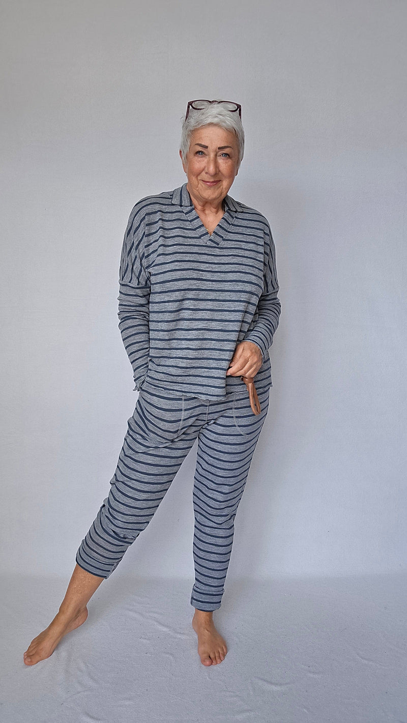By Basics Bukse S / Steel grey/Asphalt By Basics- 3009 ullbukse m/lommer kunstkolonialen
