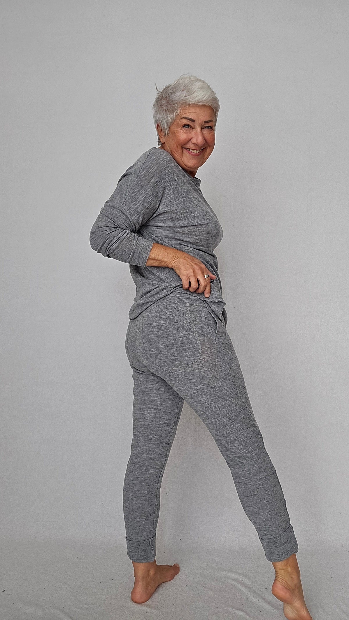 By Basics Bukse S / Steel grey melange By Basics- 3009 ullbukse m/lommer kunstkolonialen