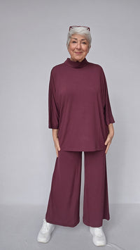 By Basics Bukser Burgundy / S by basics Bamboo- 3605 Vide bukser, Navy Blue,Denim Blue i bambus kunstkolonialen