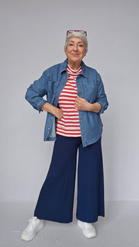 By Basics Bukser by basics Bamboo- 3605 Vide bukser, Navy Blue,Denim Blue i bambus kunstkolonialen