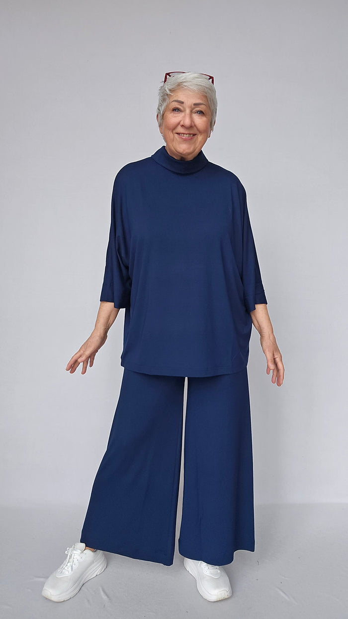 By Basics Bukser Navy Blue / XS by basics Bamboo- 3605 Vide bukser, Navy Blue,Denim Blue i bambus kunstkolonialen