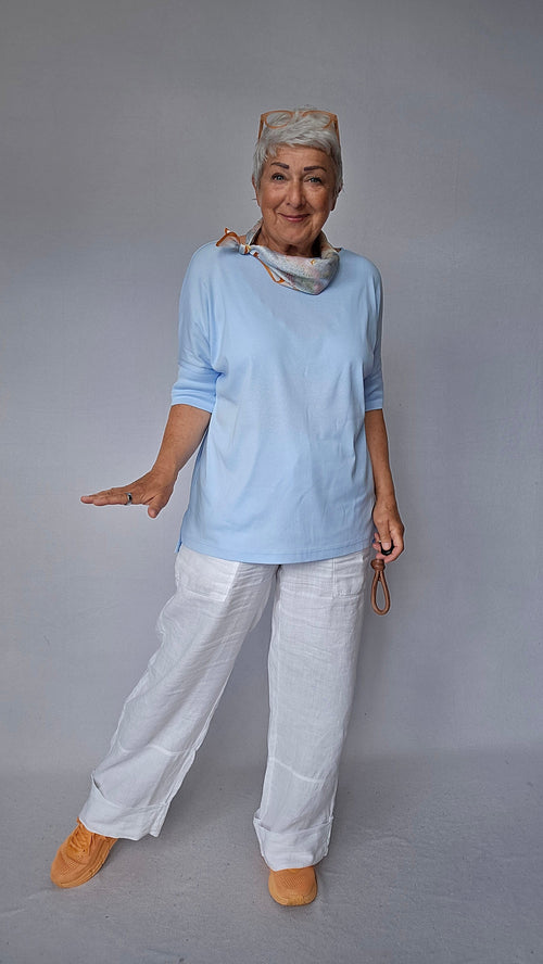 By Basics Bukser OWN By basics- 11033 Linbukse med lommer på låret kunstkolonialen