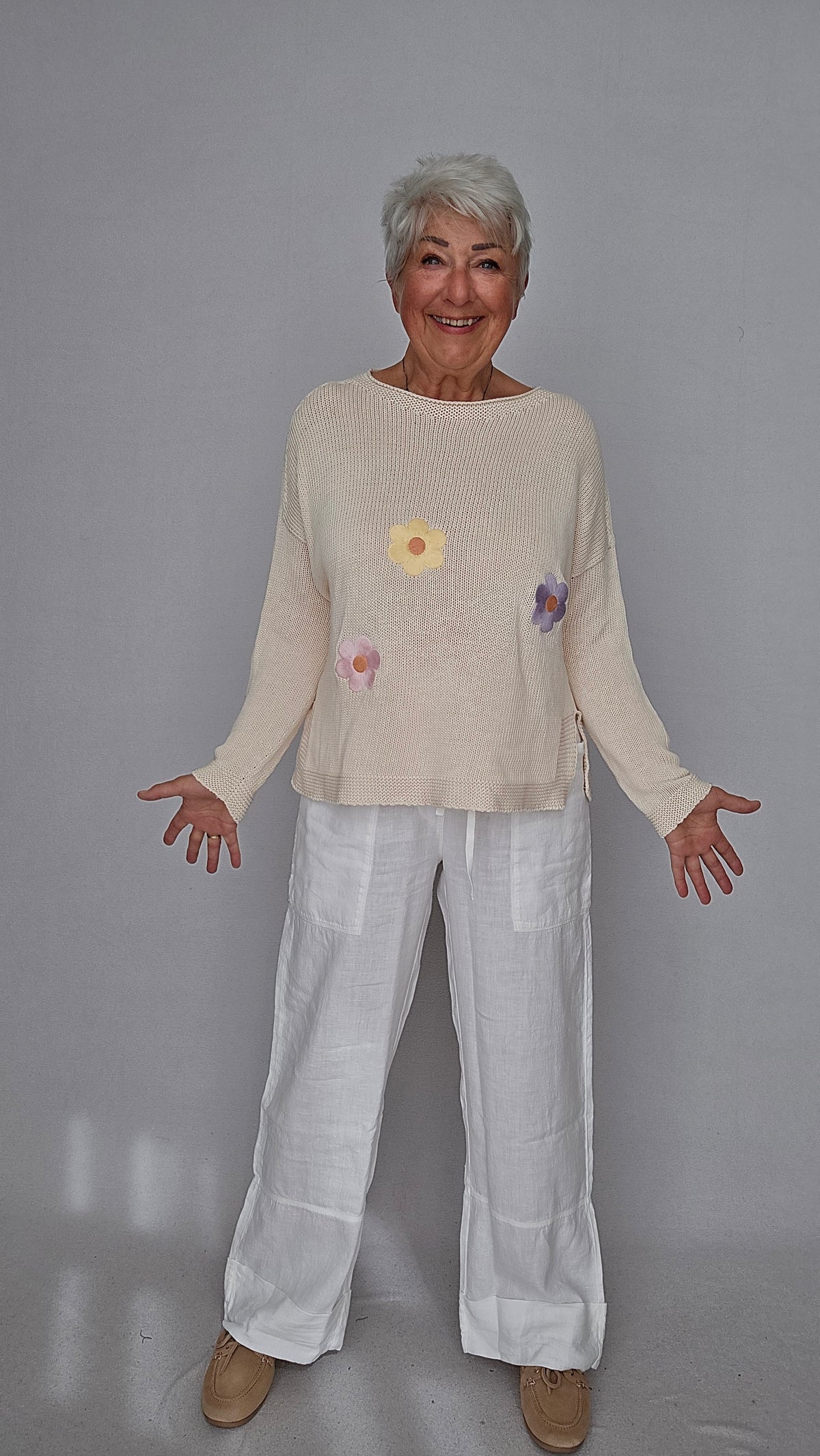 By Basics Bukser OWN by basics- 11033 Linbukse med lommer på låret kunstkolonialen