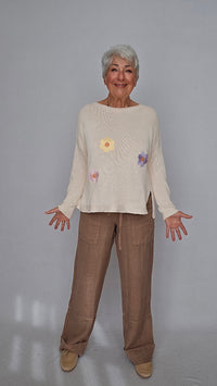 By Basics Bukser OWN by basics- 11033 Linbukse med lommer på låret kunstkolonialen