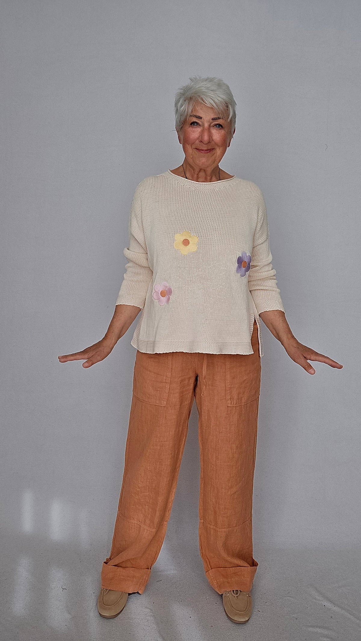 By Basics Bukser OWN by basics- 11033 Linbukse med lommer på låret kunstkolonialen