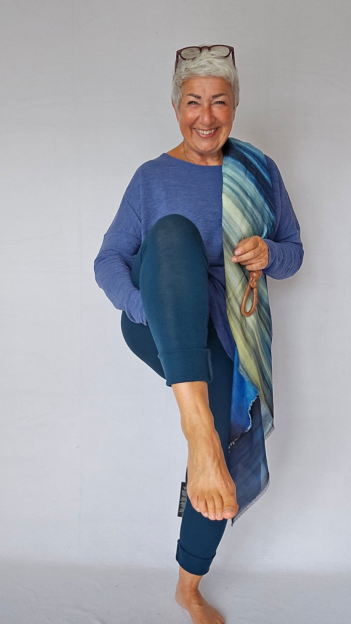 By Basics Bukser S / Petrol Blue By Basics- Lange tights i merinoull kunstkolonialen