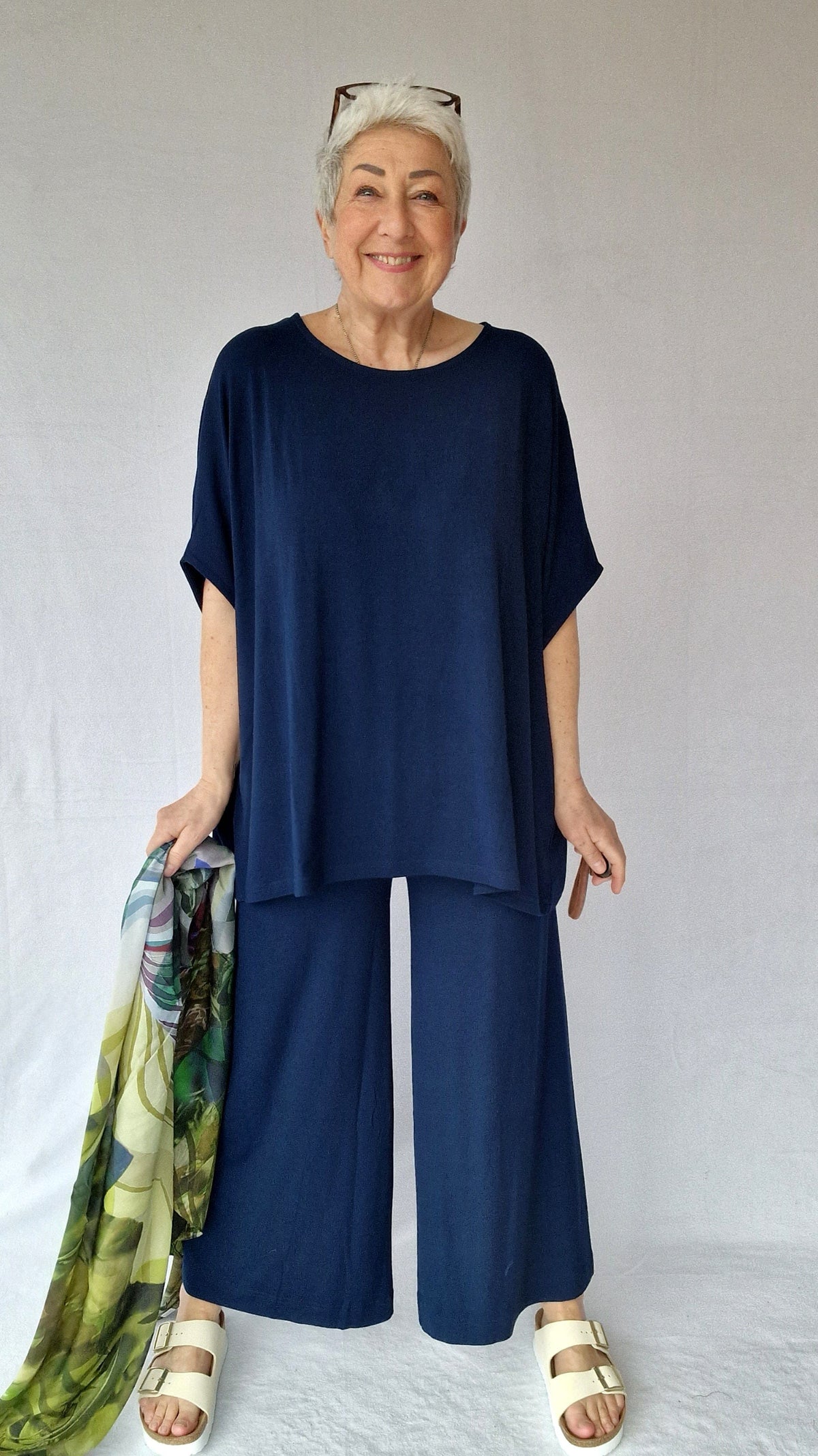 By Basics By Basics Bamboo- Vide bukser, Navy Blue eller Denim Blue kunstkolonialen