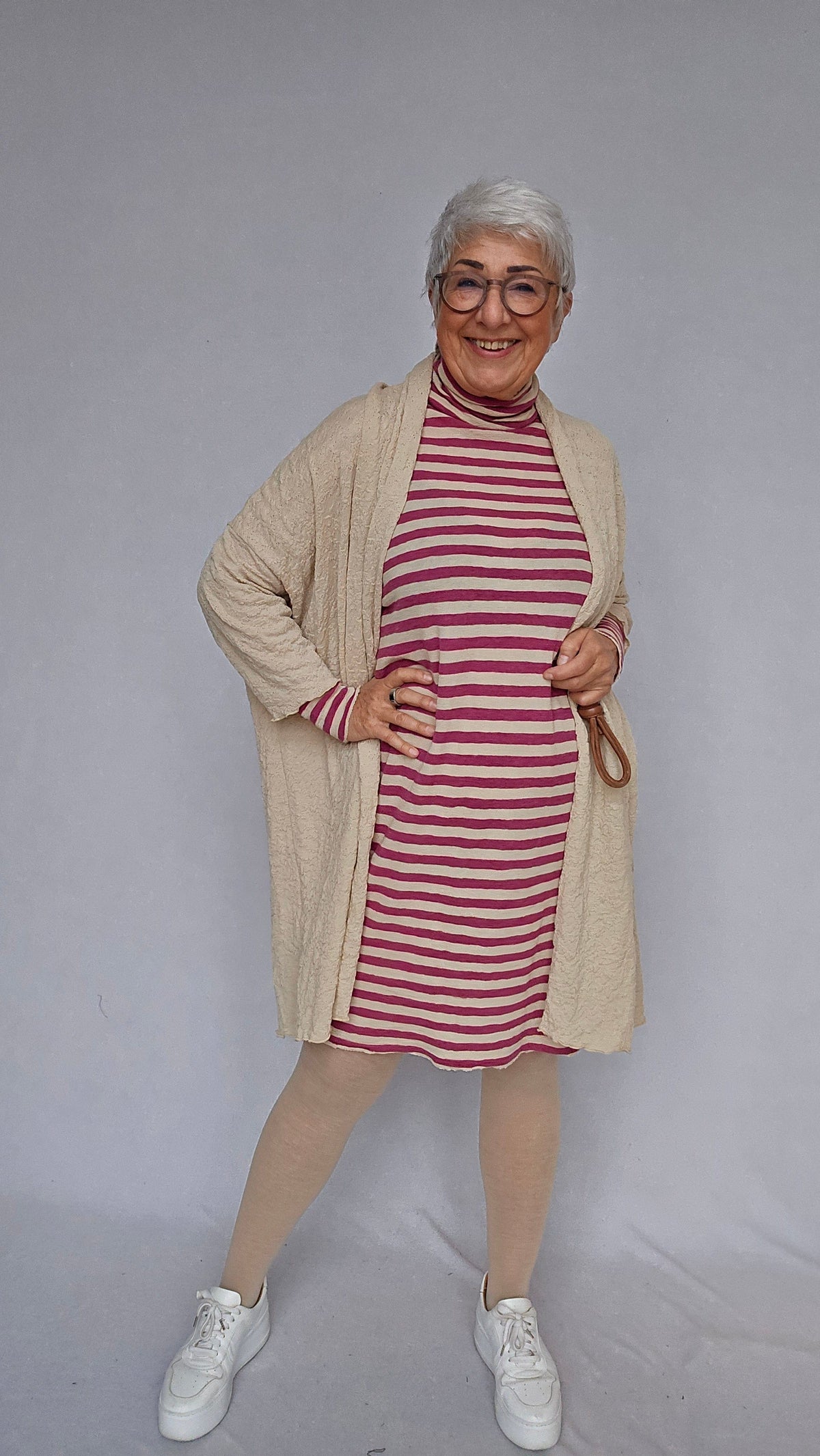 By Basics Cardigan Almond milk / XS-S By basics- Bubblewool 8501 Cardigan kunstkolonialen