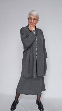 By Basics Cardigan Anthrasite melange / XS-S By basics- Bubblewool 8501 Cardigan kunstkolonialen