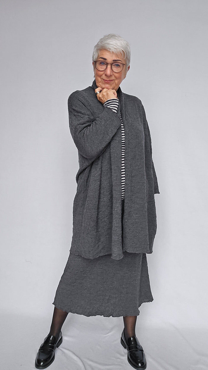 By Basics Cardigan Anthrasite melange / XS-S By basics- Bubblewool 8501 Cardigan kunstkolonialen