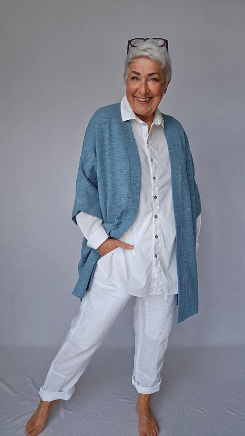 By Basics Cardigan Artic Melange By Basics- 8018 Cardigan med ekstra vidde, One size kunstkolonialen