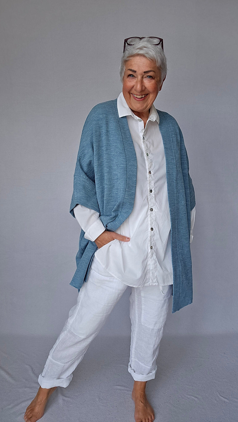 By Basics Cardigan Artic Melange By Basics- 8018 Cardigan med ekstra vidde, One size kunstkolonialen