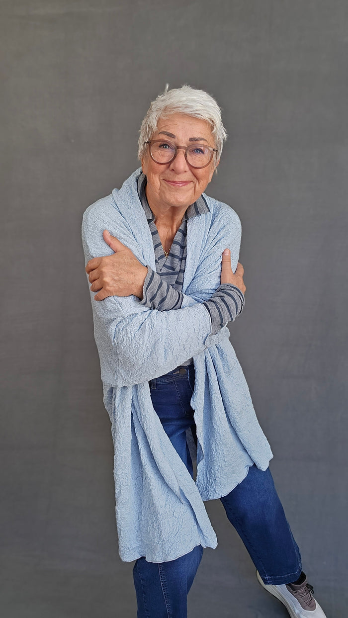 By Basics Cardigan Blue mist / XL-XXL by basics- Bubblewool 8501 Cardigan kunstkolonialen