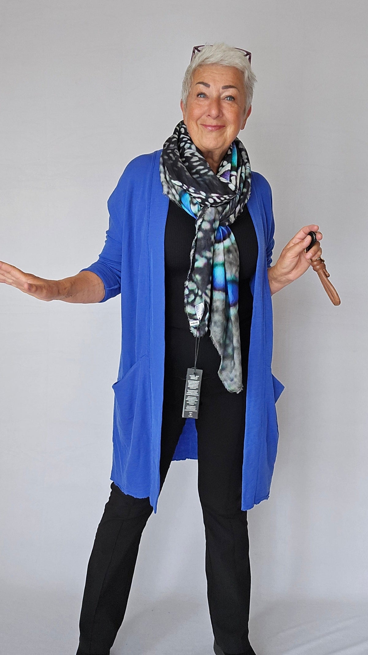 By Basics Cardigan By Basics- 8005 Vid cardigan, Cobolt Blue kunstkolonialen