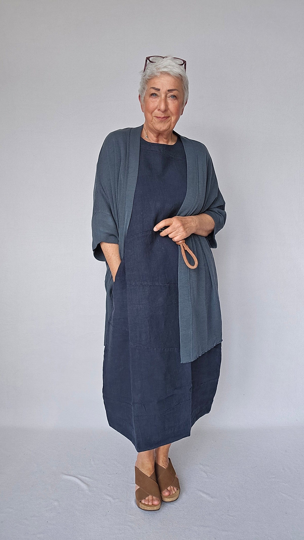 By Basics Cardigan by basics- 8018 Cardigan med ekstra vidde, One size kunstkolonialen