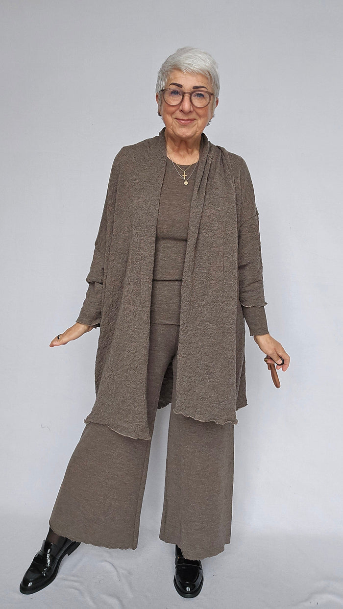 By Basics Cardigan Earth melange / XS-S By basics- Bubblewool 8501 Cardigan kunstkolonialen