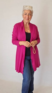 By Basics Cardigan S / Cerise By Basics- 8003 Long Cardigan kunstkolonialen