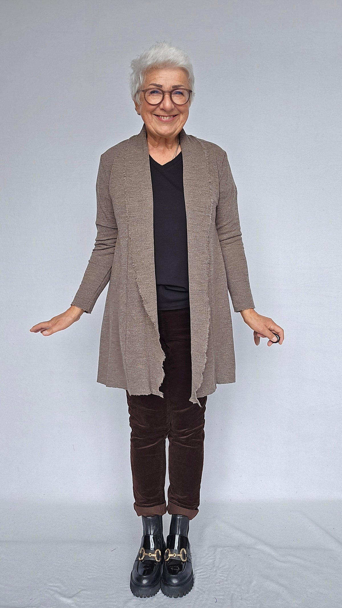 By Basics Cardigan S / Earth Melange By Basics- 8003 Long Cardigan kunstkolonialen