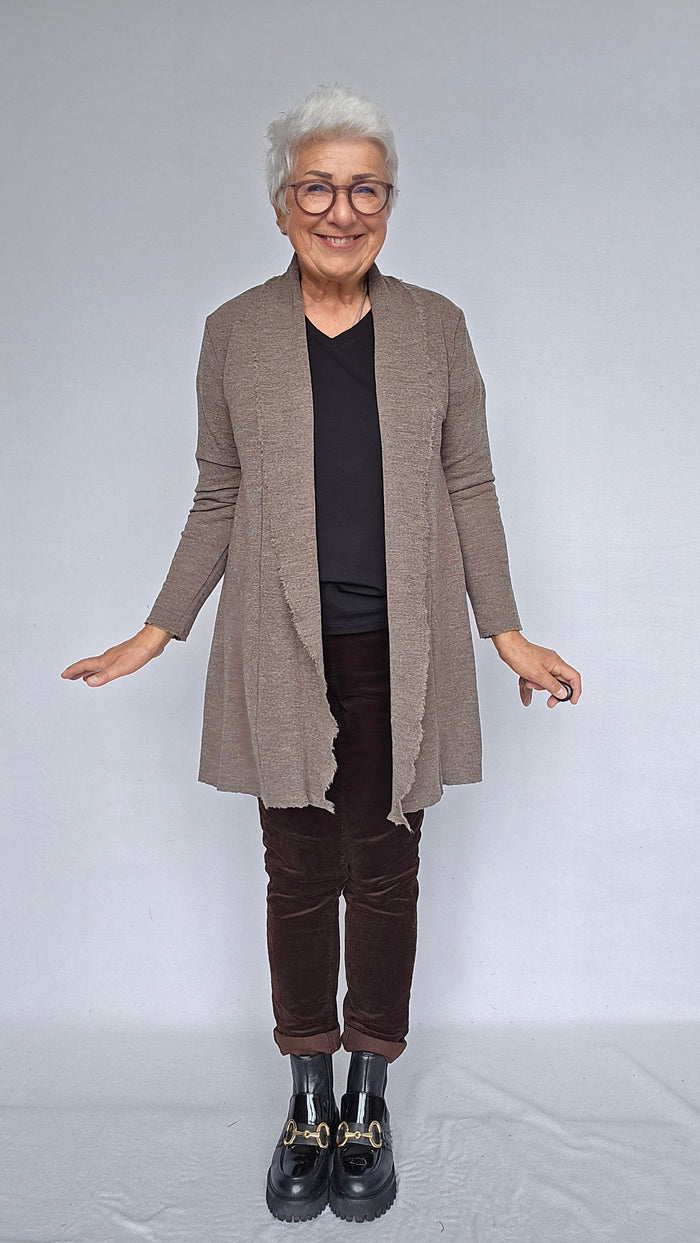 By Basics Cardigan S / Earth Melange By Basics- 8003 Long Cardigan kunstkolonialen