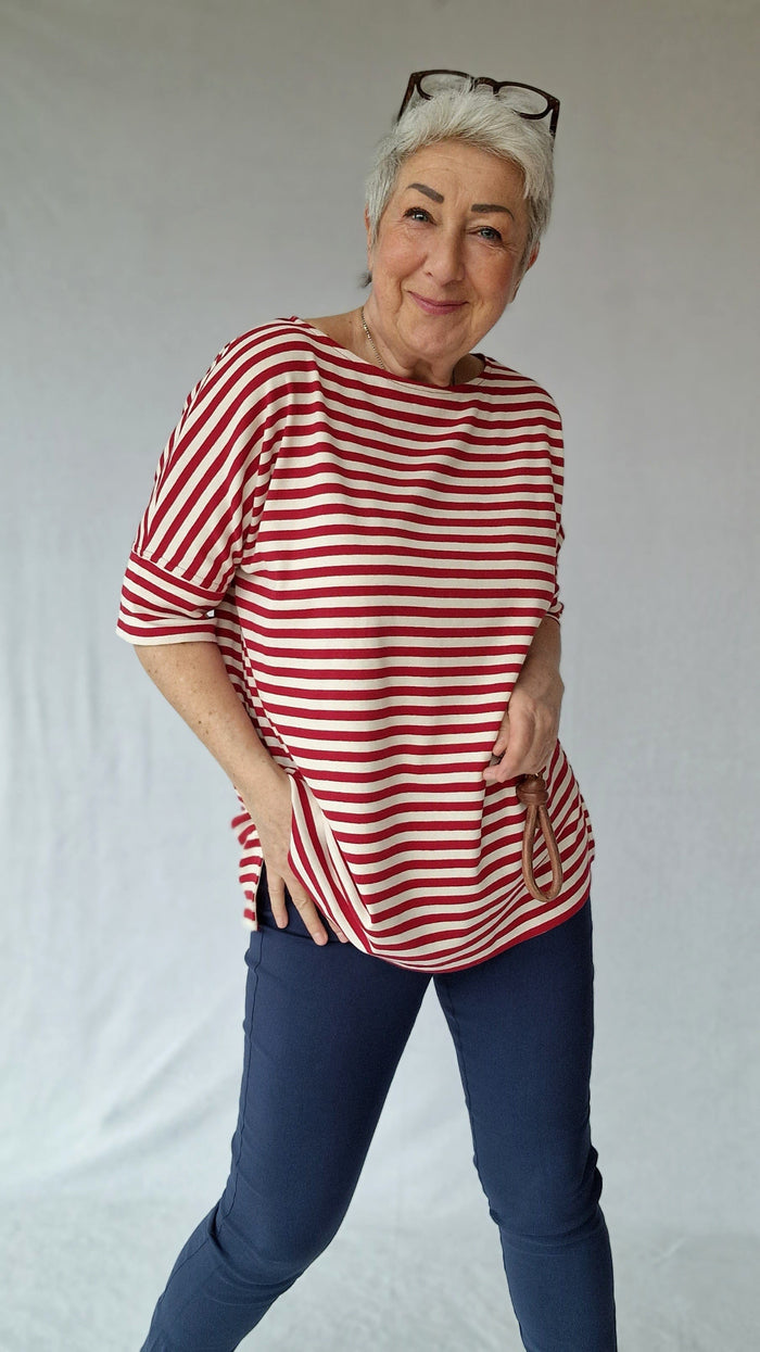 By Basics Cotton Sense By Basics- 4309 T-shirt loose med båthals kunstkolonialen