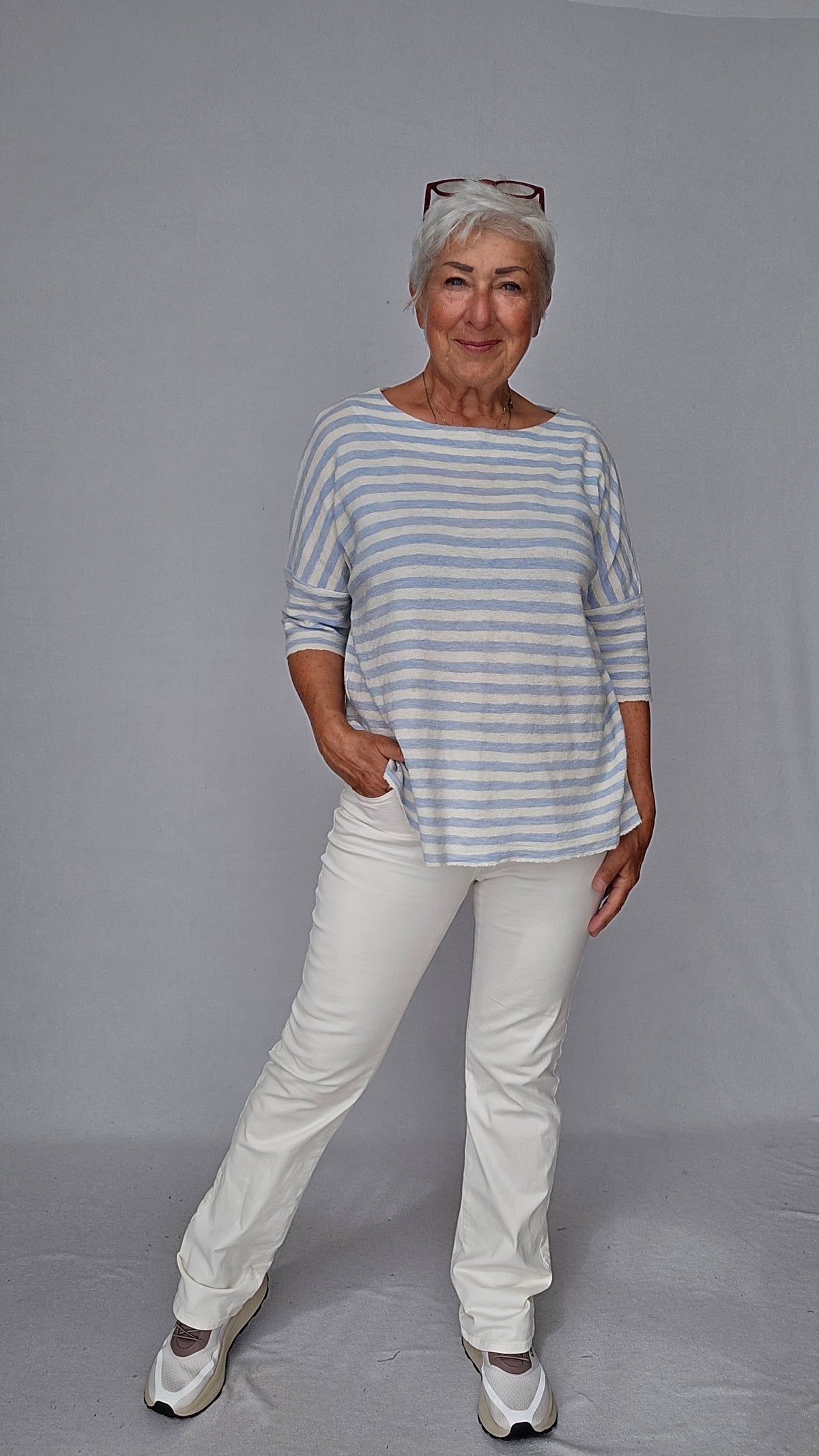 By Basics Genser by basics- 4026 Genser med båthals og 3/4 erme kunstkolonialen