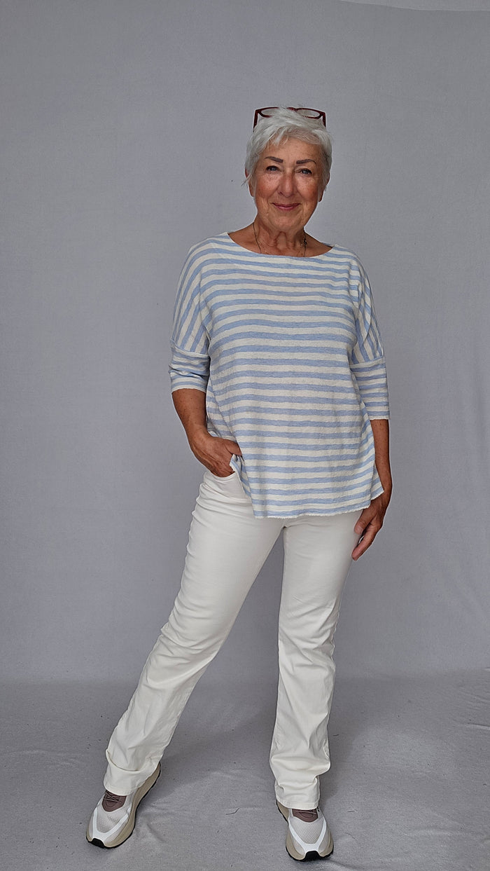 By Basics Genser by basics- 4026 Genser med båthals og 3/4 erme kunstkolonialen