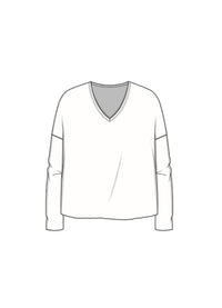 By Basics Genser By Basics-  4027 Løs genser m/dyp V-hals kunstkolonialen