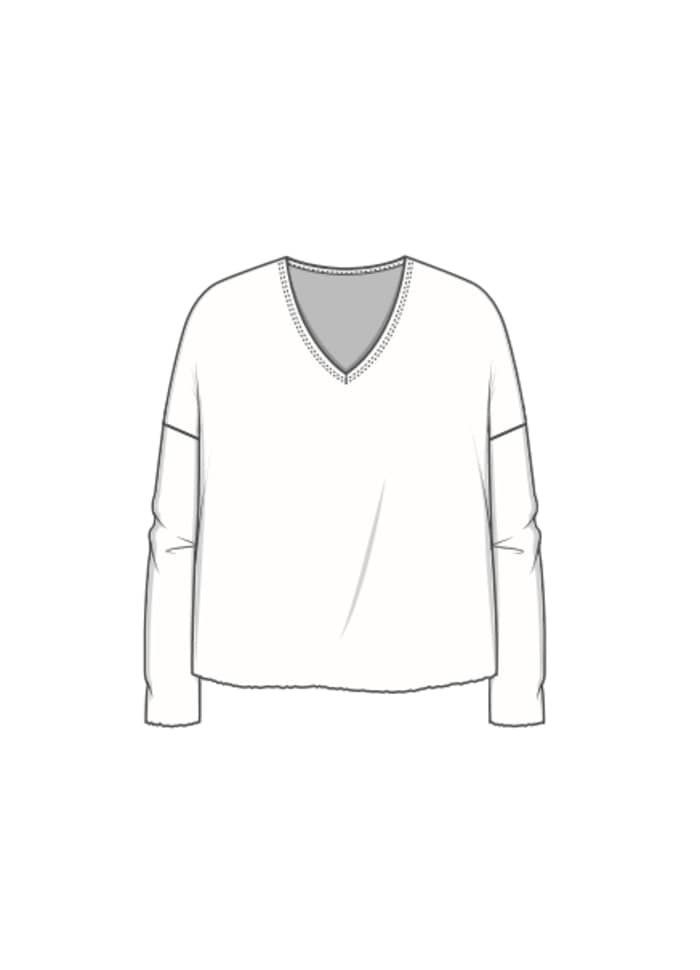 By Basics Genser By Basics-  4027 Løs genser m/dyp V-hals kunstkolonialen
